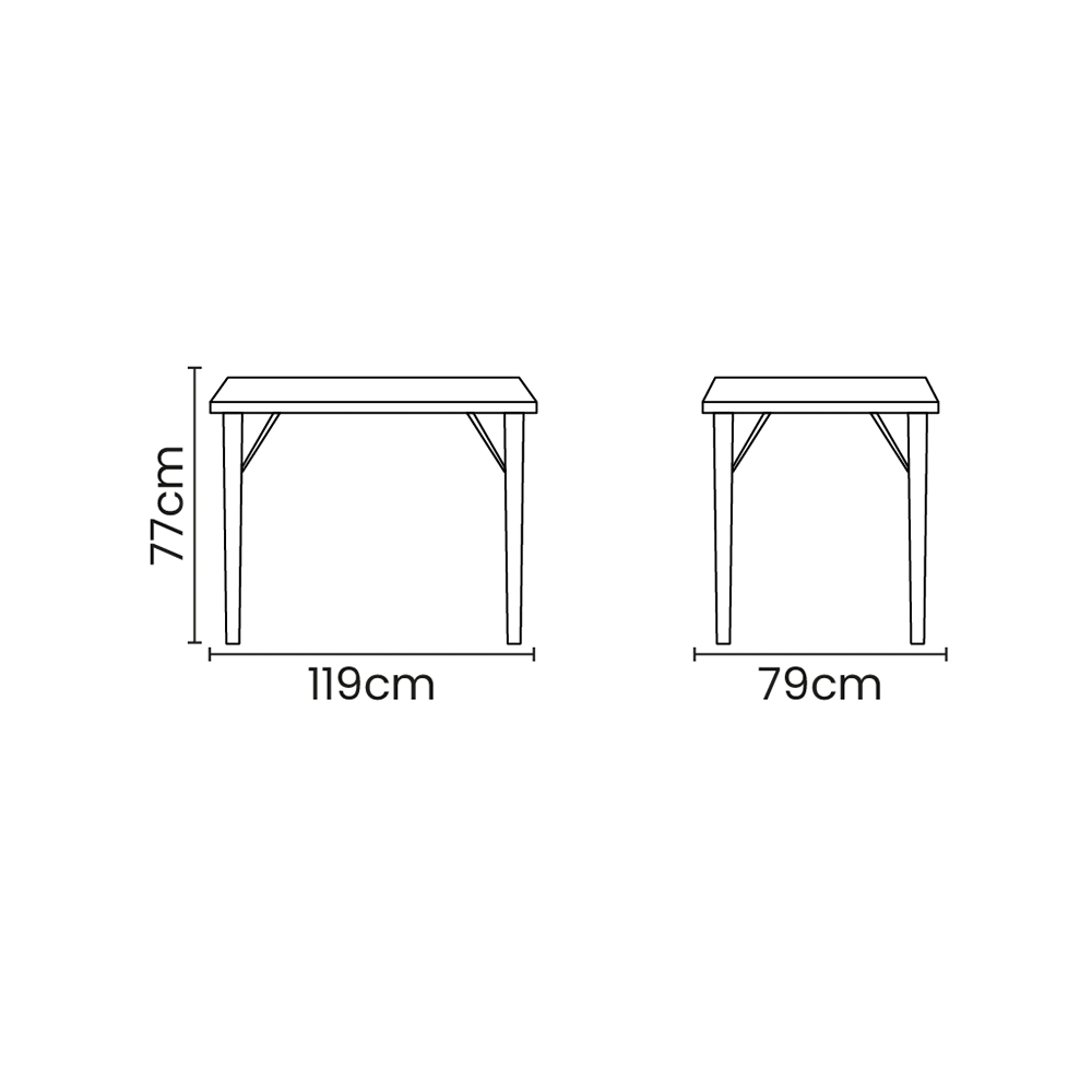 Mesa Rectangular Tramontina Beta 92397/207 Grafito 79x119cm