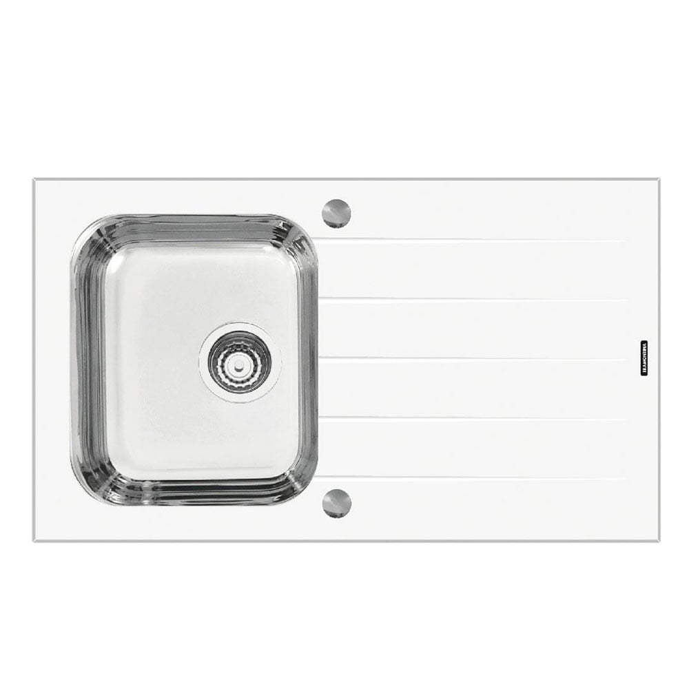 Lavaplatos Encastre Simple Vidrio 93951/273 86x50x18 Blanco con bandeja