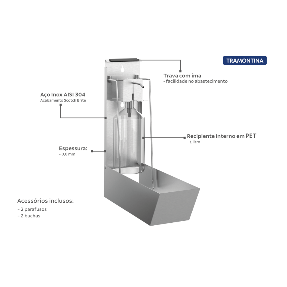 Dispensador de Jabon Tramontina 94532/039 1Lt