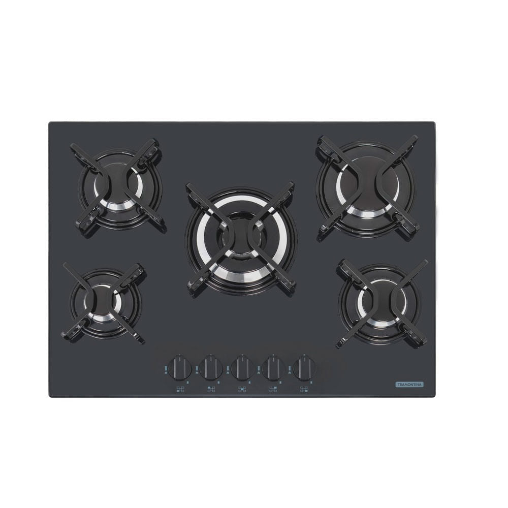 Placa Coccion Vidrio Gas 5 Quemador 94708/221 69x51 Negro Triple
