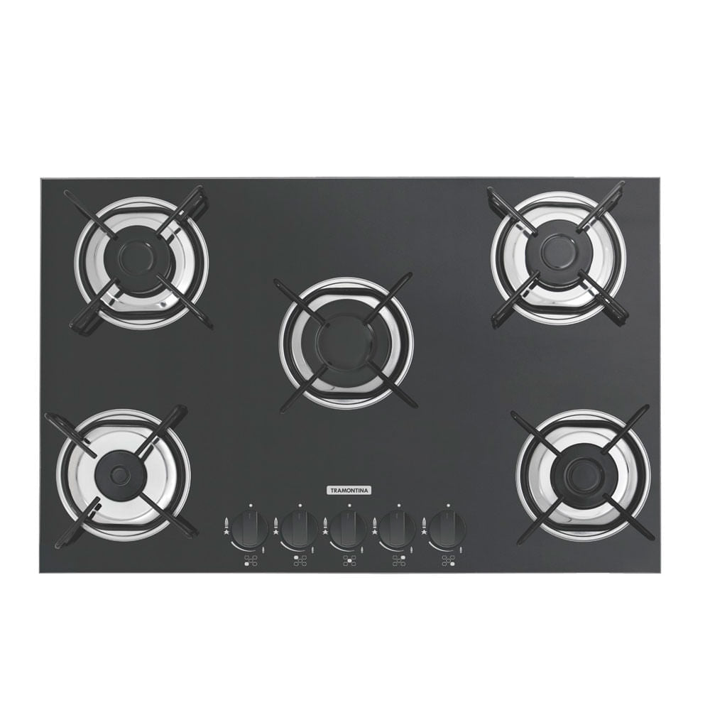 Placa Coccion Vidrio Gas 5 Quemador 94708/521 70x45 Negro