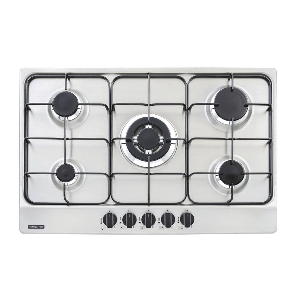 Placa Coccion Inox Gas 5 Quemador 94716/121 75x50 Triple