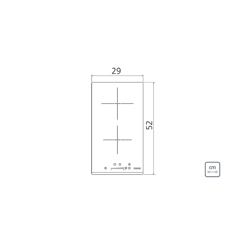 Placa Coccion Vidrio Electrico 2 Quemador 94750/221 30x50 Negro Induccion