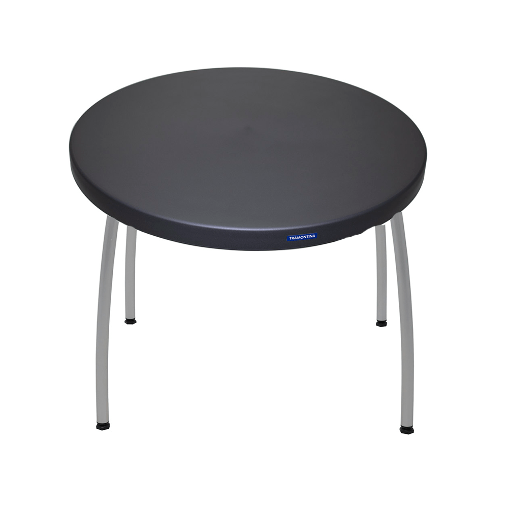 Mesa Redonda Tramontina 79cm Geo Grafite Patas Omega 66cm