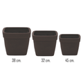 Maceta Tramontina Romano Marron Juego 3 Pzas (32, 38, 45cm)
