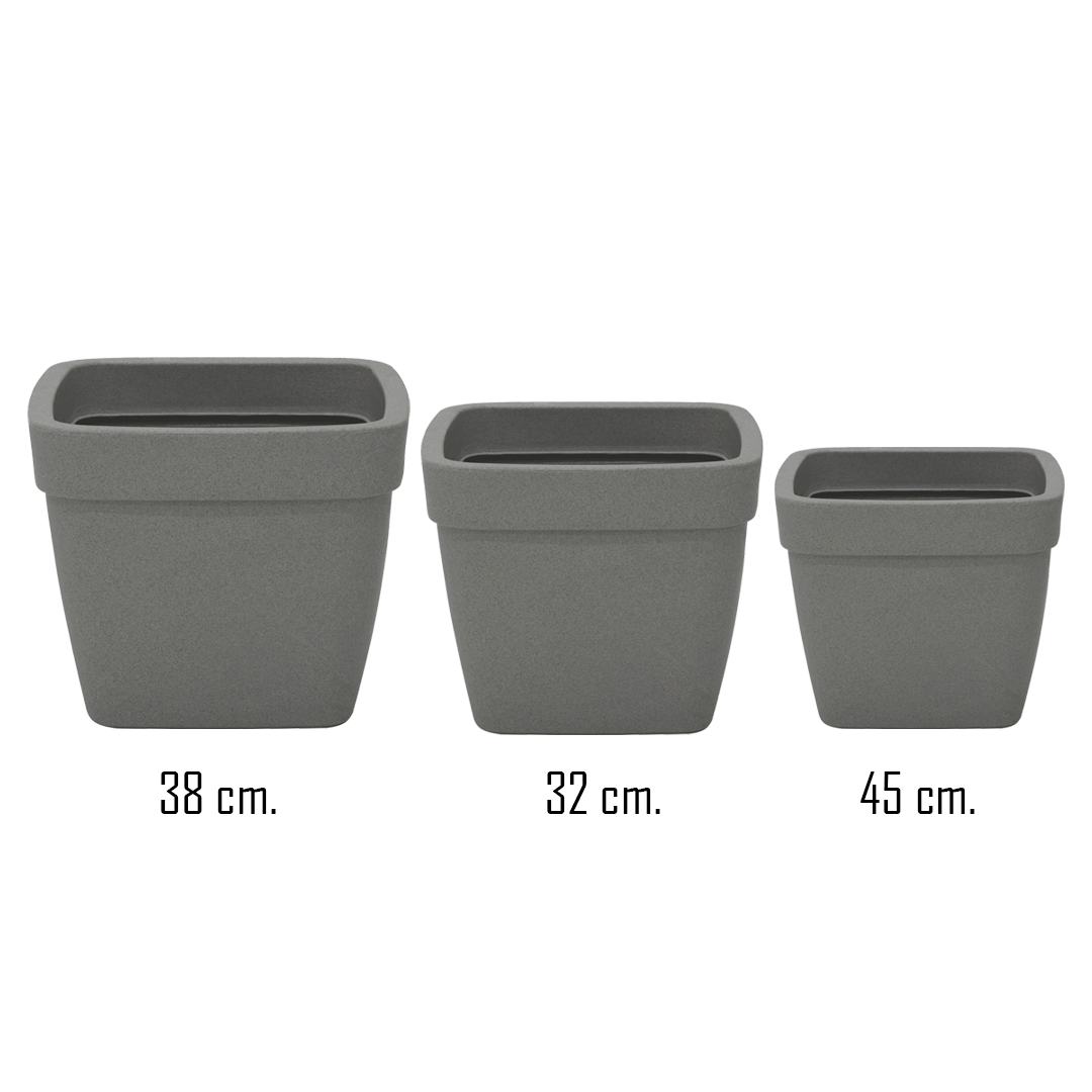 Maceta Tramontina Romano Hormigon Juego 3 Pzas (32, 38, 45cm)