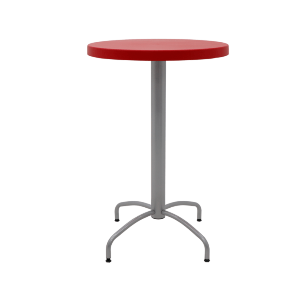 Mesa Redonda Tramontina 70cm Geo Roja Patas Gama 102cm