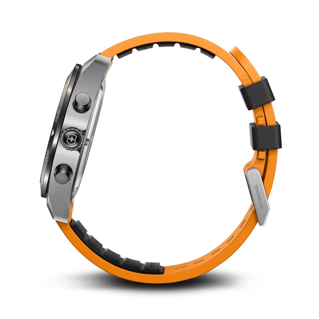 Reloj Swiss Army Chrono Correa de Caucho Negro/Naranja