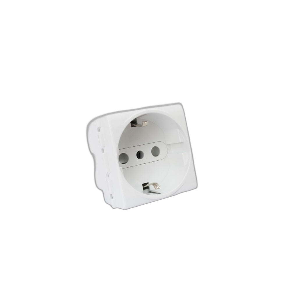 Modulo Tramontina 57115/036 Blanco Tomacorriente Triple Schuko 16Amp