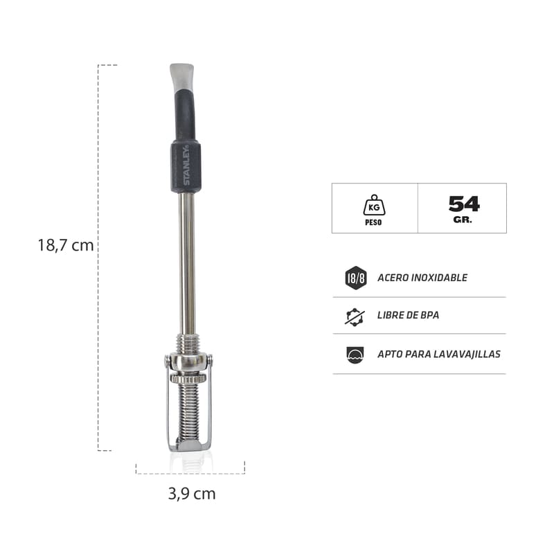 Bombilla Resorte Negro | Stanley