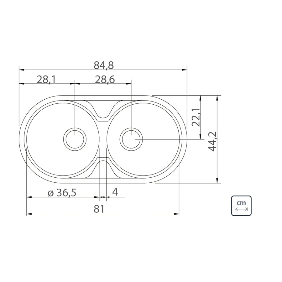 Cubeta Cocina Redonda Doble Sat 94035/102 81x40.4x15.2