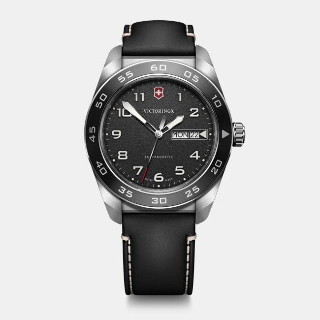 Reloj Swiss Army Quartz Negro correa cuero