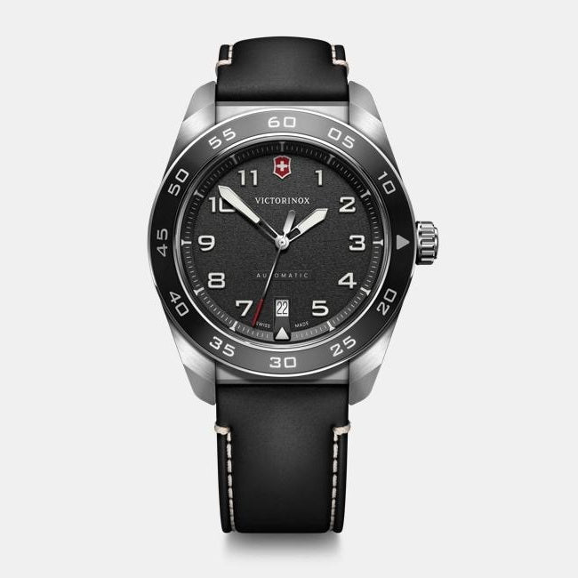 Reloj Swiss Army Automático Negro Correa cuero