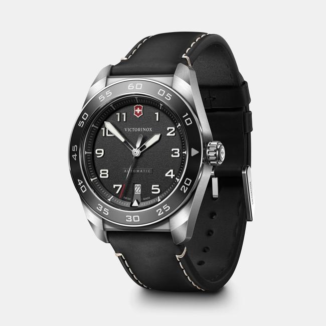 Reloj Swiss Army Automático Negro Correa cuero