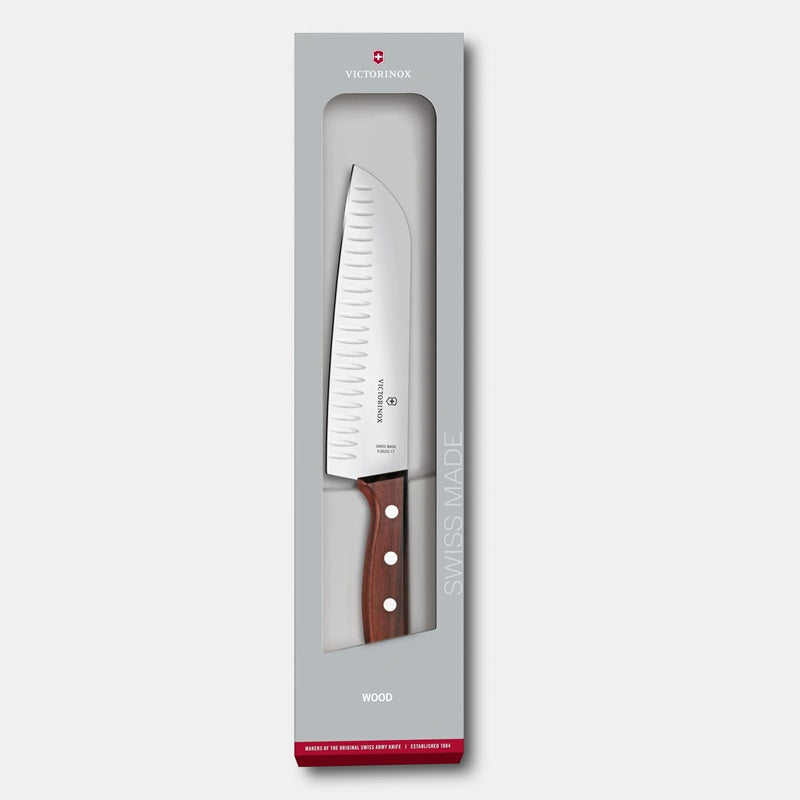 Cuchillo Santoku c/Alvéolos Rosewood. Hoja 17 cm.