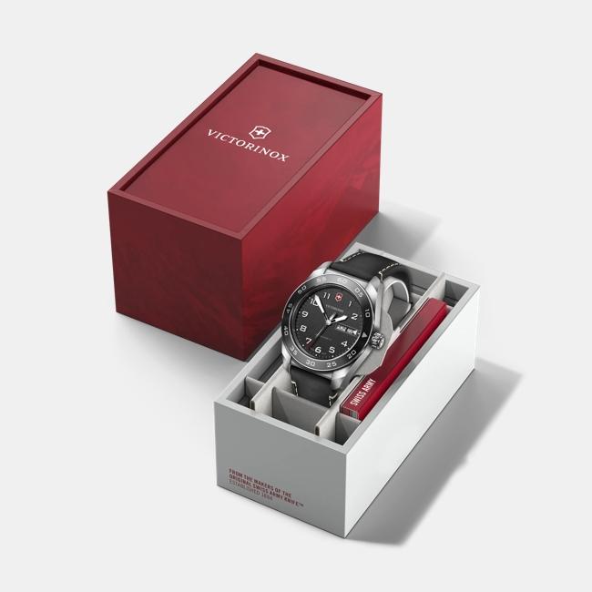 Reloj Swiss Army Quartz Negro correa cuero