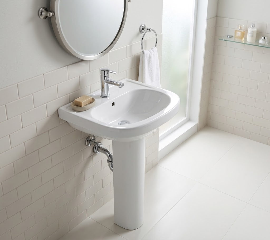 Lavatorio y Columna Deca L-915 Izy Blanco